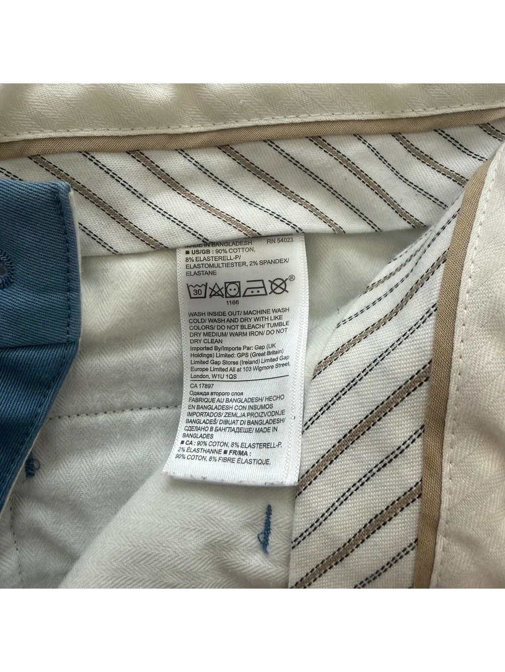Banana Republic Aiden Chino Pants 32x32 Blue Cotton Blend